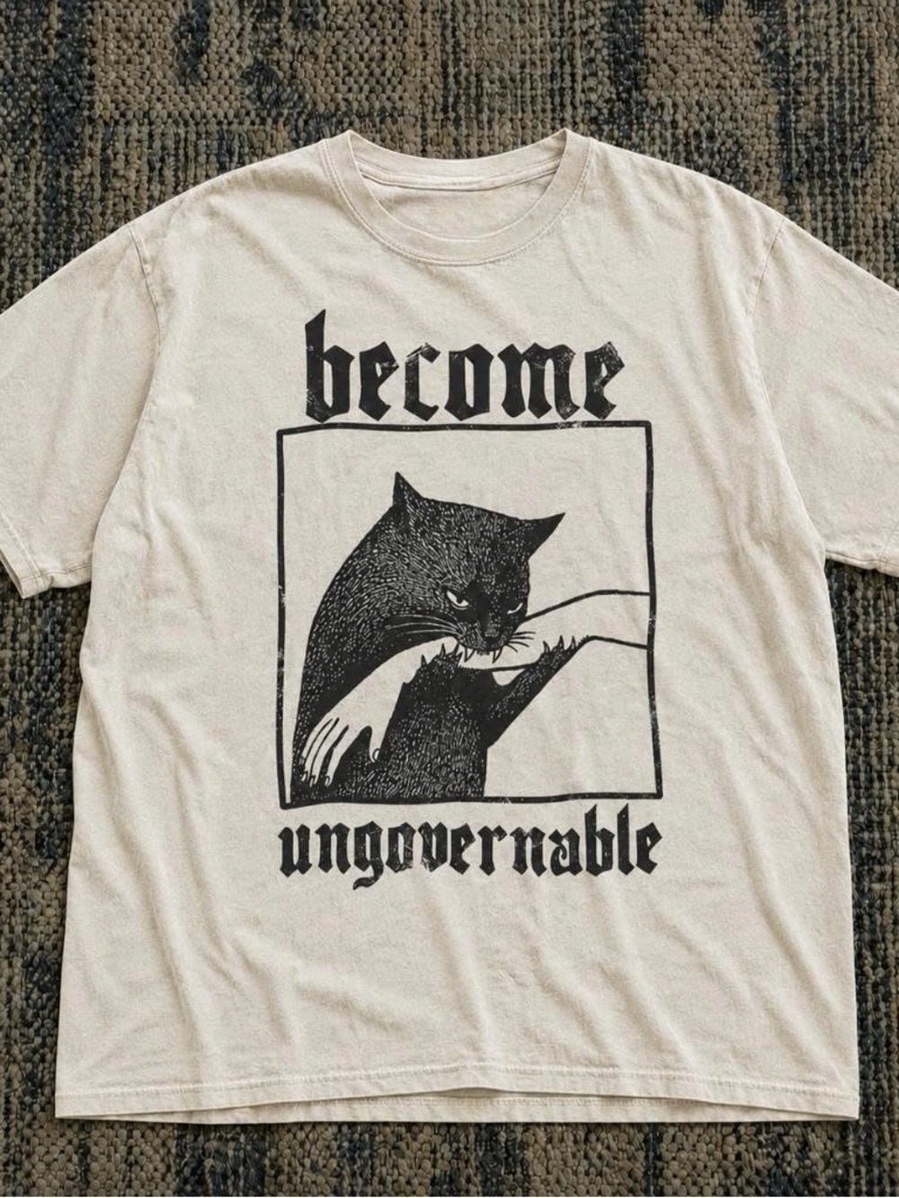 Become Ungovernable Graphic Tee - Black Print on Cream